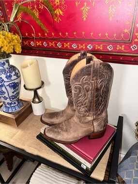 Shyanne Tan Brown Leather Cowboy Boots - Interior View